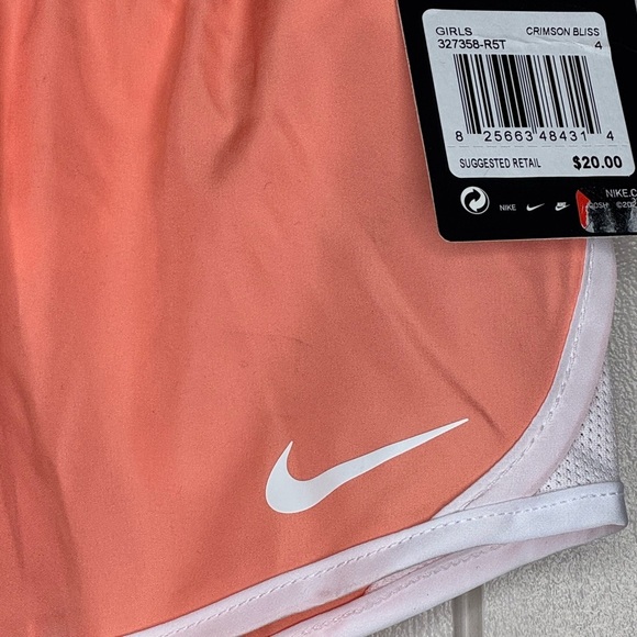 Nike Orange and White Athletic Shorts Dri-FIT Performance girls XS - Picture 6 of 10